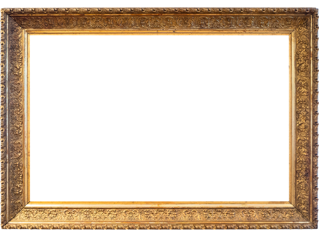 blank horizontal gold carved picture frame cutout